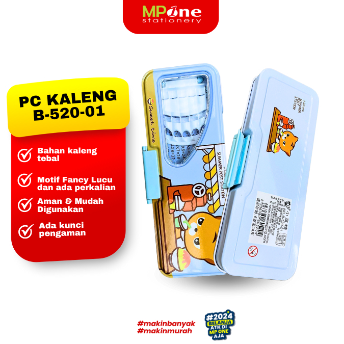 

KOTAK PENSIL PC KALENG B-520-01 / WADAH PULPEN / PENCIL CASE