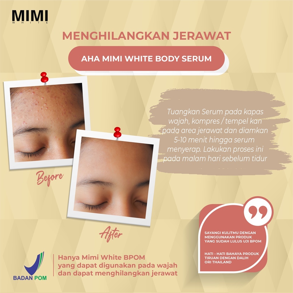 AHA MIMI WHITE | AHA MIMI BODY SERUM | AHA MIMI BODY LOTION | AHA MIMI BARSOAP | MENCERAHKAN KULIT