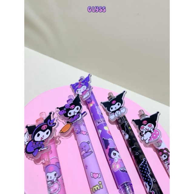 

GLYSS Pulpen Cetek/Pen Gel Karakter Kuromi Lucu Tinta Hitam
