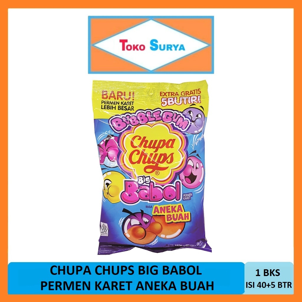 

Big Babol Chupa Chups Bubble Gum Permen Karet Rasa Aneka Buah 152 Gr