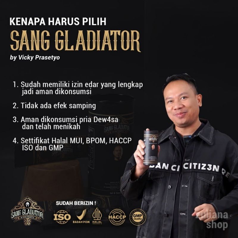 

SANG GLADIATOR KOPI BY VICKY PRASETYO Kuat Tak Terkalahkan BPOM HALAL