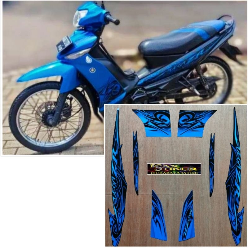 Striping original Yamaha Vega ZR biru tahun 2010