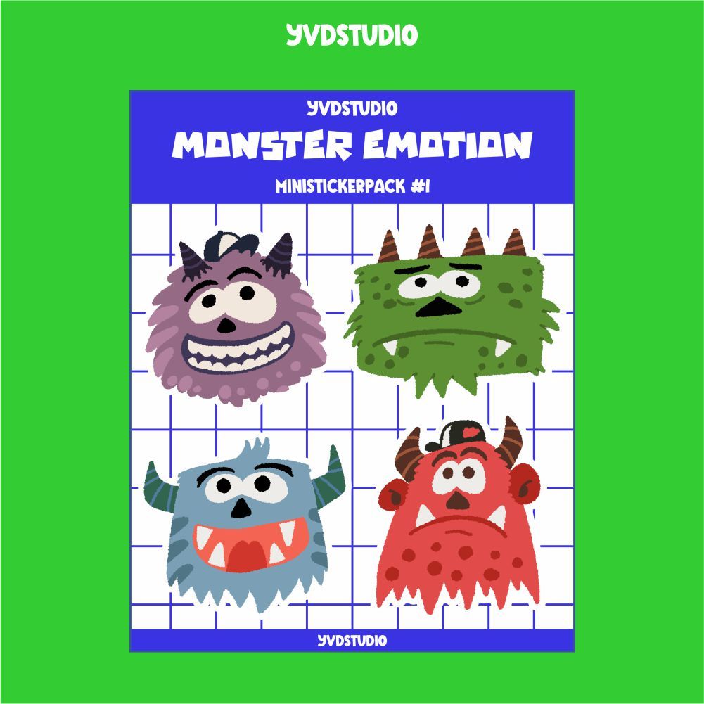 

(ISI 4) YVDSTUDIO - CETAK STIKER CAMEL MONSTER EMOTION STICKERSHEET KISSCUTT