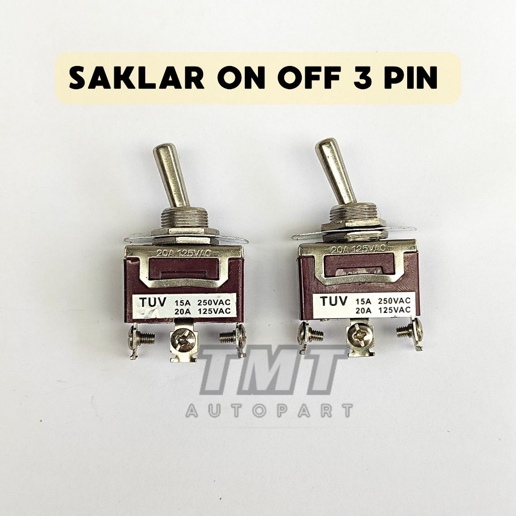 Saklar 3 Pin / Saklar 3 Kaki / Switch On Off Besi 3 Pin