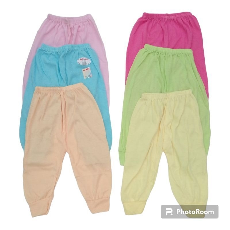 UsagiSNI || 6 Pcs Celana Panjang Bayi Usagi Warna Polos | Celana Panjang Baby Usagi | Celana Panjang
