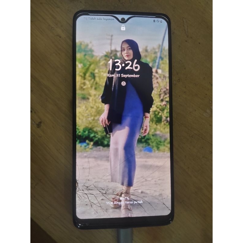 lcd Samsung a51 ORI copotan retak glass