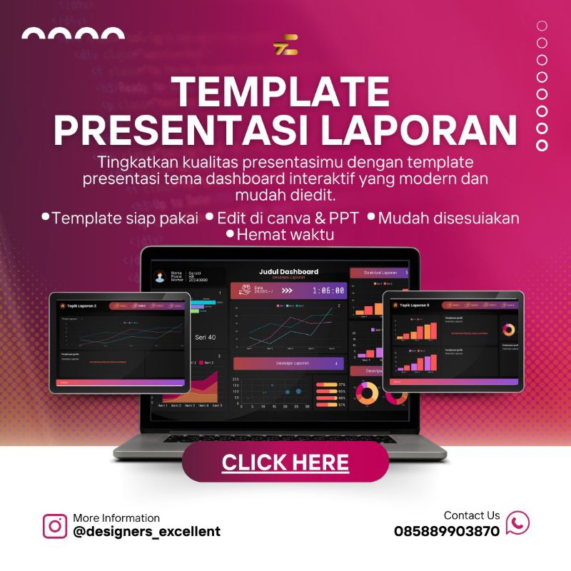 

Template Presentasi Laporan Kerja dengan Canva