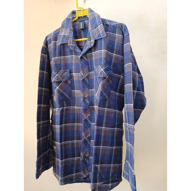 [PRELOVED] Kemeja Flanel Atasan Pria Tartan Navy by Southwaves