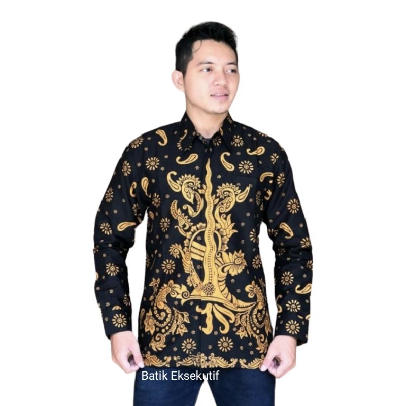 KERIS EMAS Batik Pria Premium PUSAKA KUNING Peksi Truntum Lengan panjang Lapis furing Batik Terbaru 