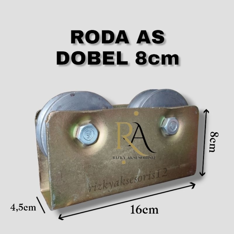 Roda pagar 8cm super ganda besi roda double || roda ganda besi uk 8cm