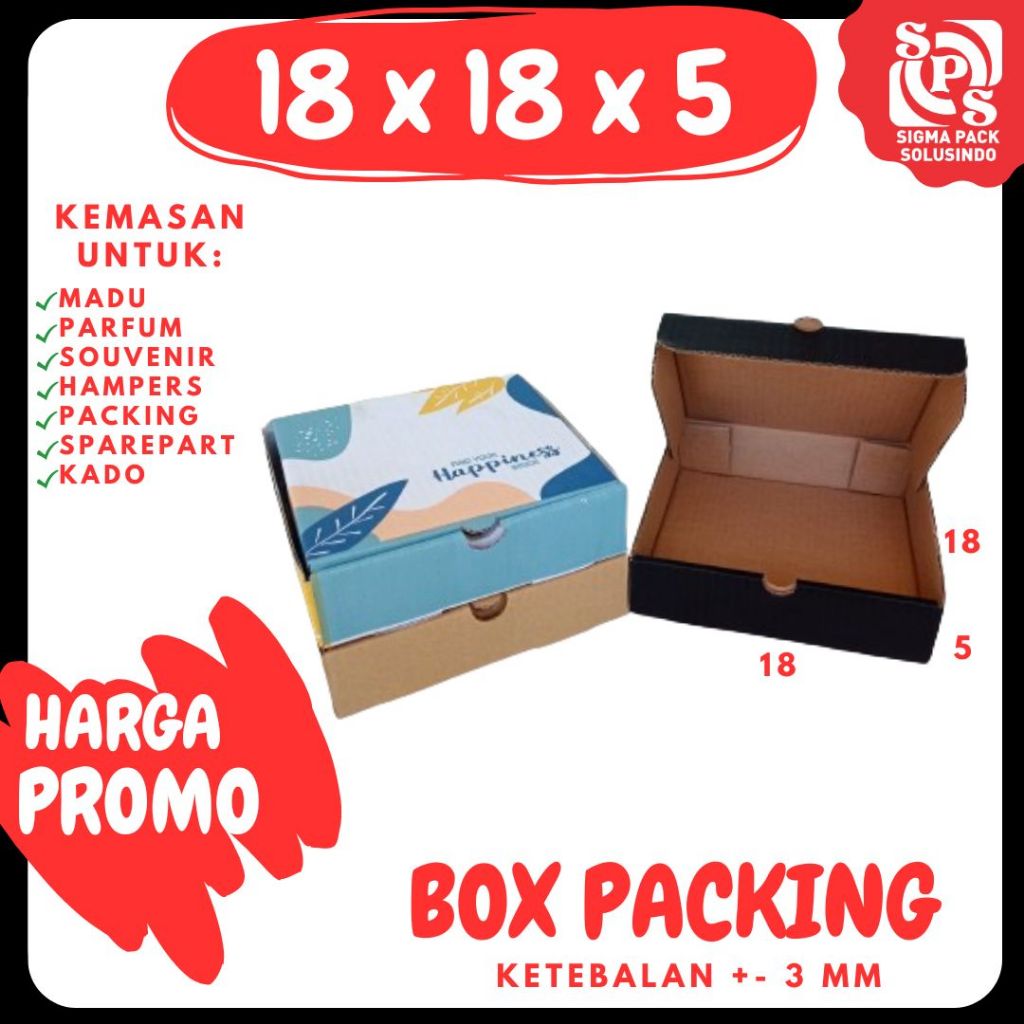 

Kardus 18x18x5 LD box dus packing kotak kemasan karton pizza souvenir hampers kosmetik