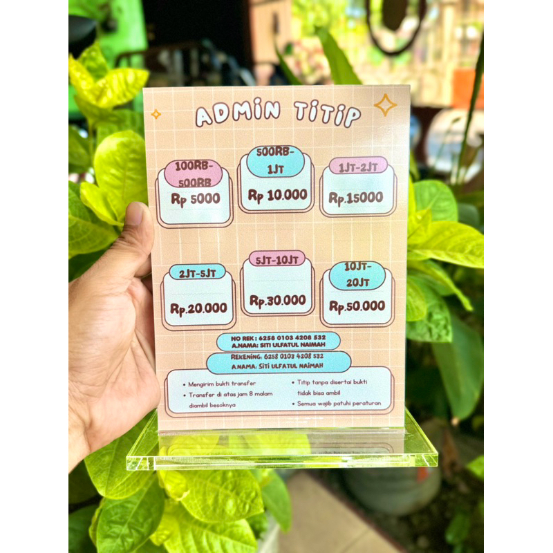 

BAHAN AKRILIK TEBAL PAPAN MEJA AKRILIK BIAYA ADMIN TITIP BISA CUSTOM UKURAN 15x20