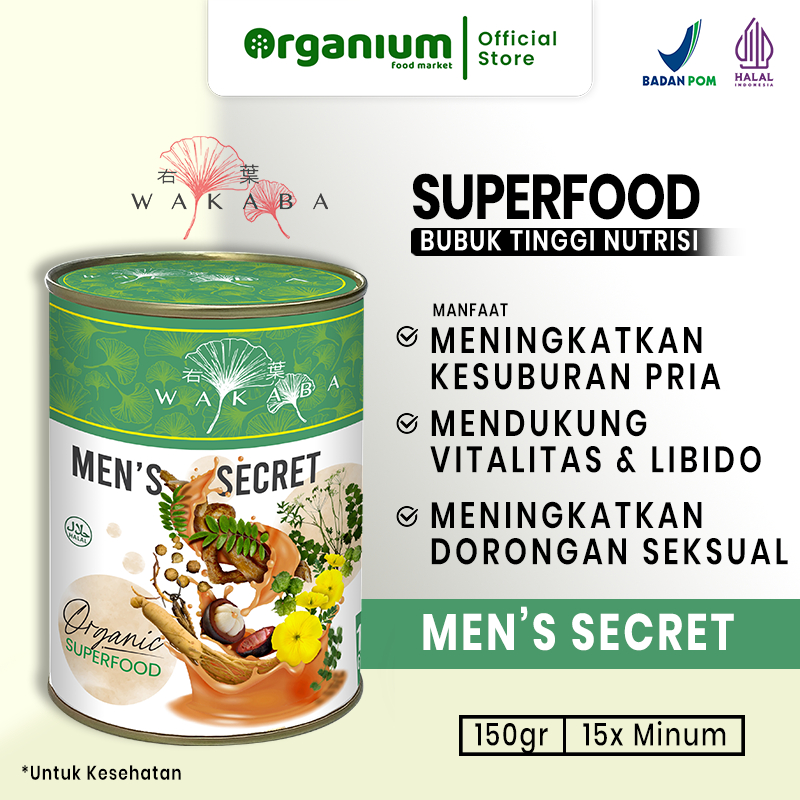 WAKABA Superfood Men's Secret, Tingkatkan kesuburan Pria, Vitalitas, Libido dan Testosteron - 150g