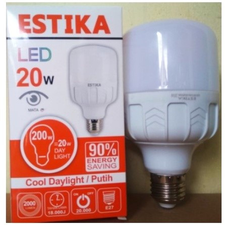 Lampu LED Jumbo ESTIKA 20 watt Putih / Cool Daylight
