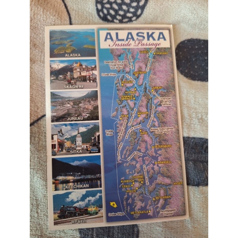 

kartu pos peta alaska/alaska map postcard