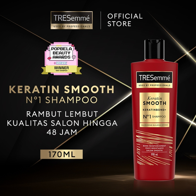 Tresemme Shampoo Keratin Smooth Rambut Lembut 48 Jam* With Hydrolyzed Keratin 170Ml