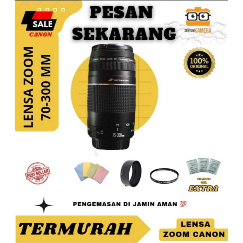 LENSA TELE PANJANG CANON 75-300 //LENSA ZOOM F3.5