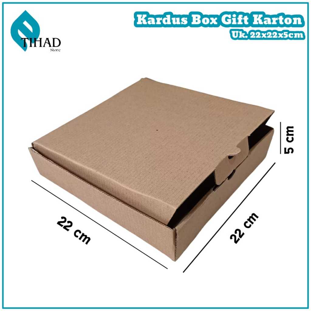 

KARDUS BOX 22x22x5 cm / BOX KARTON CORUGATED DIE CUT E-FLUTE / BOX GIFT