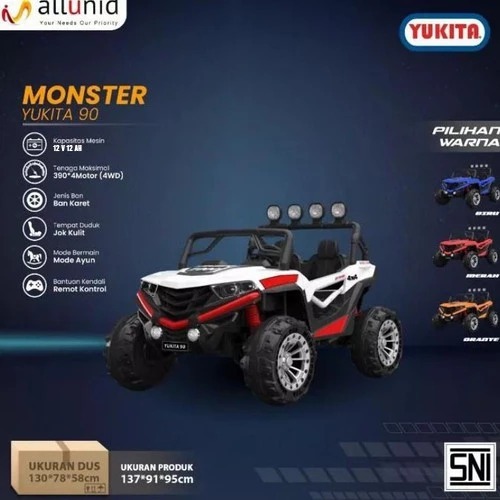Mainan Anak Mobil Jeep Aki Yukita 90 Monster