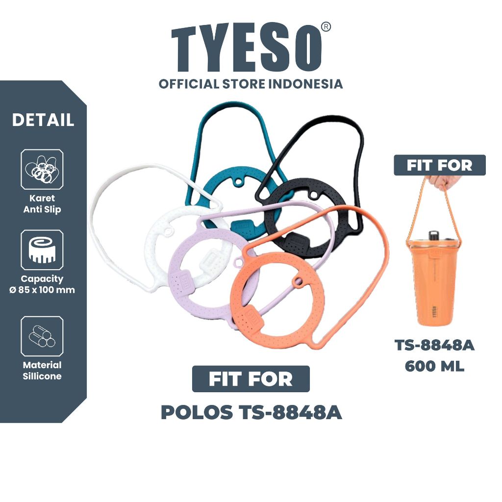 (HANYA TALI) Tyeso Silicone Handle Tumbler TS-8848 Polos Tali Aksesoris Original Tyeso Resmi