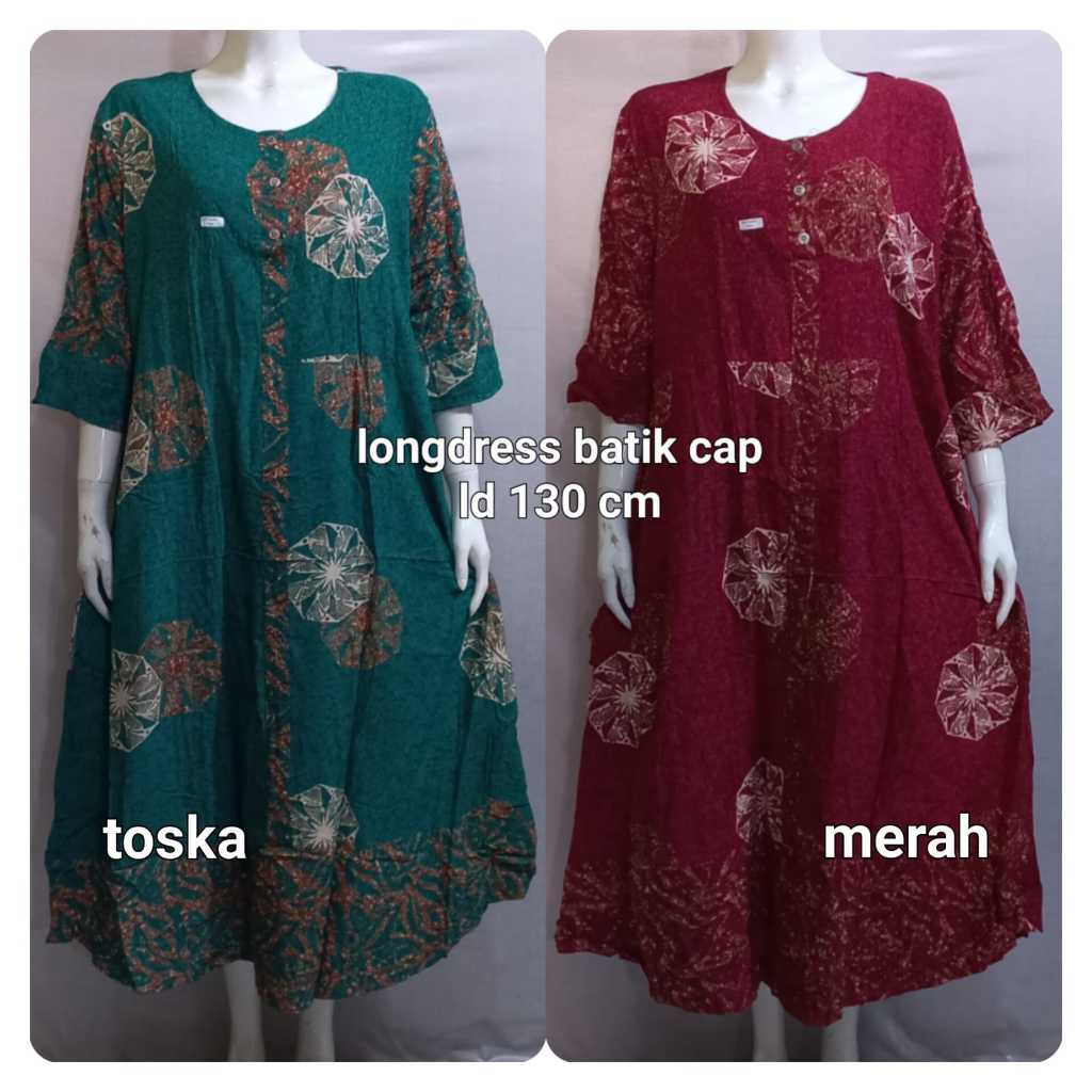 Daster sekdress jumbo terbaru/daster panjang batik solo/daster lengan 3/4/daster wanita kekinian/das