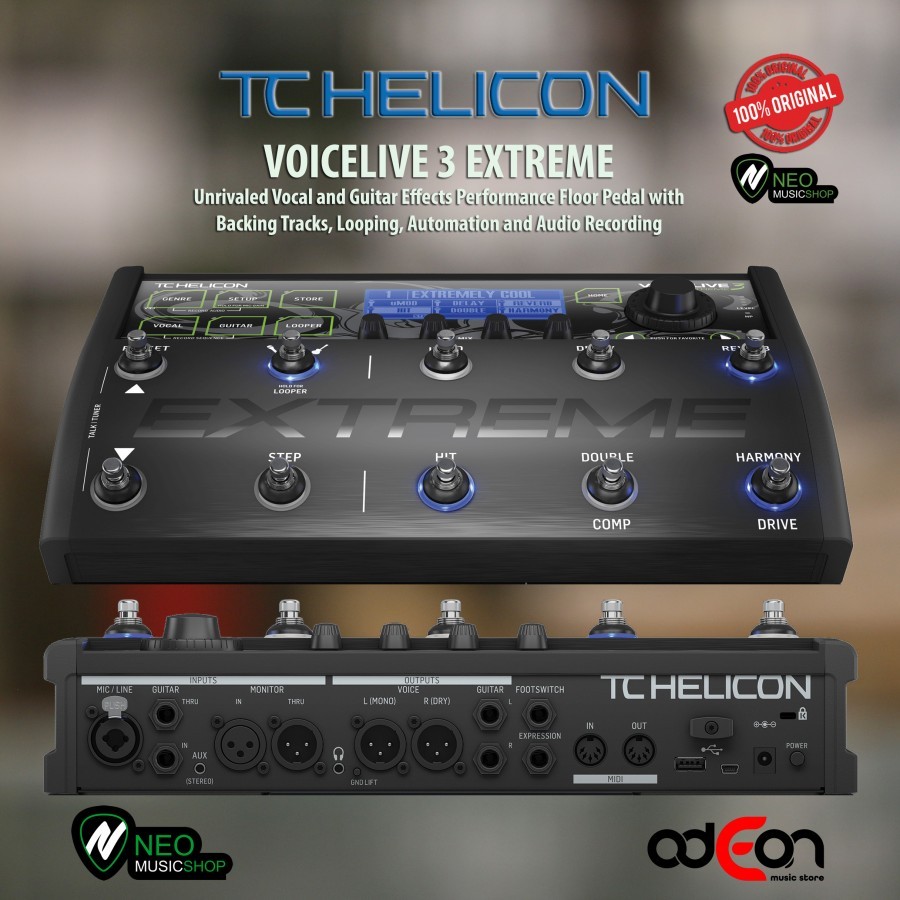 TC HELICON Voicelive 3 Extreme Vocal and Guitar Effects Performance Floor Pedal