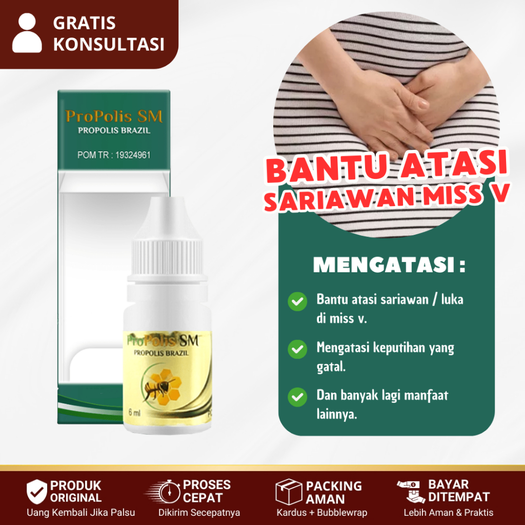 Obat Sariawan Miss V, Sariawan Vagina, Luka Miss V, Vagina Lecet Dan Perih - Propolis SM Brazil