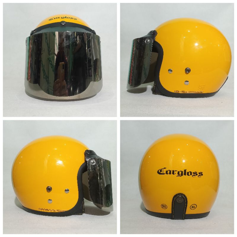 HELM CARGLOSS CFM ORIGINAL PLUS KACA DATAR SILVER ALLCOLOUR