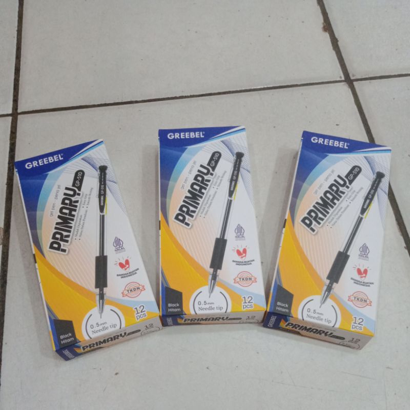 

PULPEN GELL CAIR LANCIP 0.5 GREEBEL GP510 UJUNG JARUM. 1 PAK ISI 12 PCS