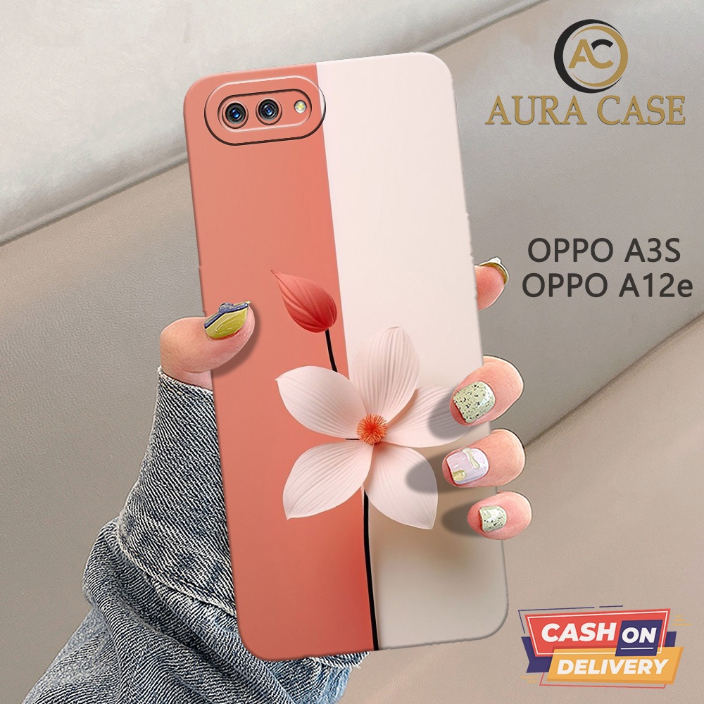 AURA CASE - Softcase OPPO A3S / OPPO A12E - FLOWER Case - Case OPPO A3S / OPPO A12E - Casing Hp OPPO