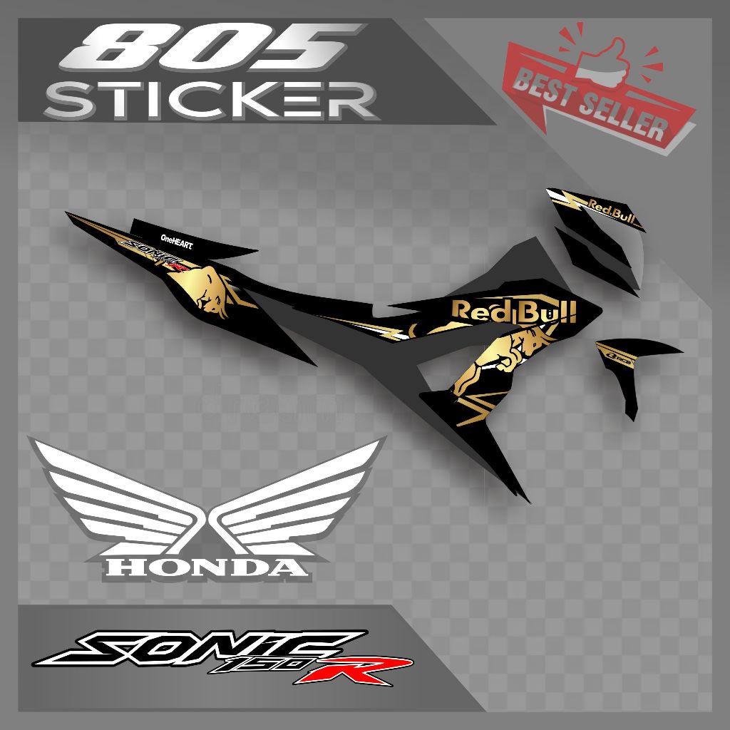 STRIPING HONDA SONIC 150R/STIKER MOTOR SONIC STRIPING SONIC REDBULL TERBARU