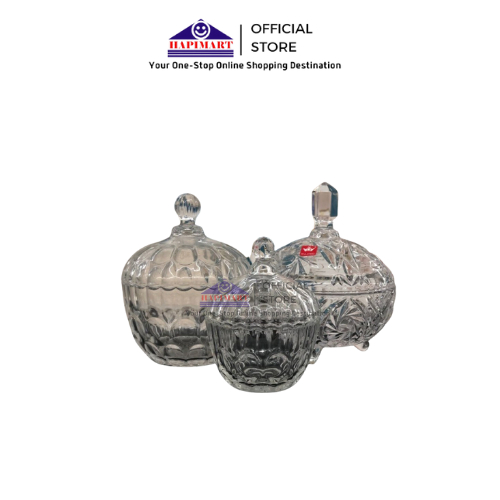 Toples Permen Kaca Tebal Wadah Kristal Penyimpanan Kue Kacang Satuan