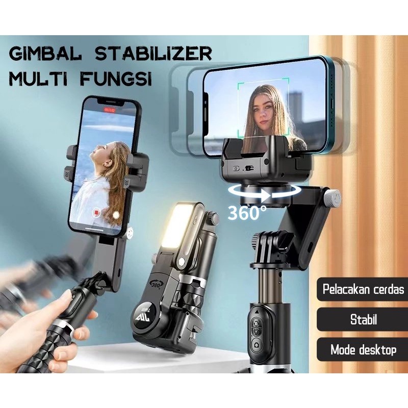 Gimbal Auto Face Tracking 360° Gimbal Stabilizer S5B Q18 Gimbal Hp Stabilizer Tongsis Hp Bluetooth T