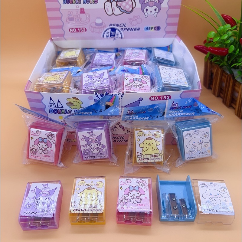 

serutan pensil rautan dua lubang kuromi double-hole pencil sharpener karakter sanrio atk