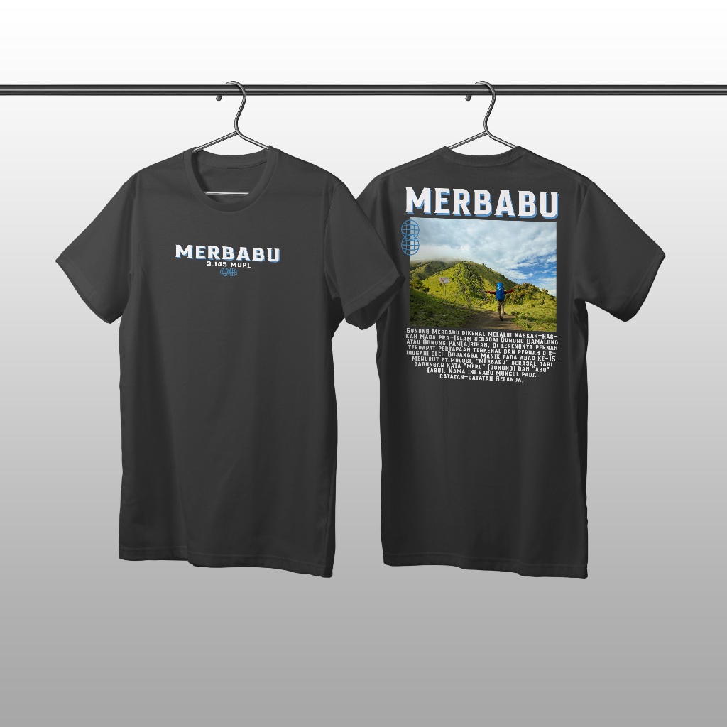 Kaos Pendaki Gunung MERBABU / Baju Distro Outdoor Adventure Hiking Tshirt Mountain Series Merbabu Gu