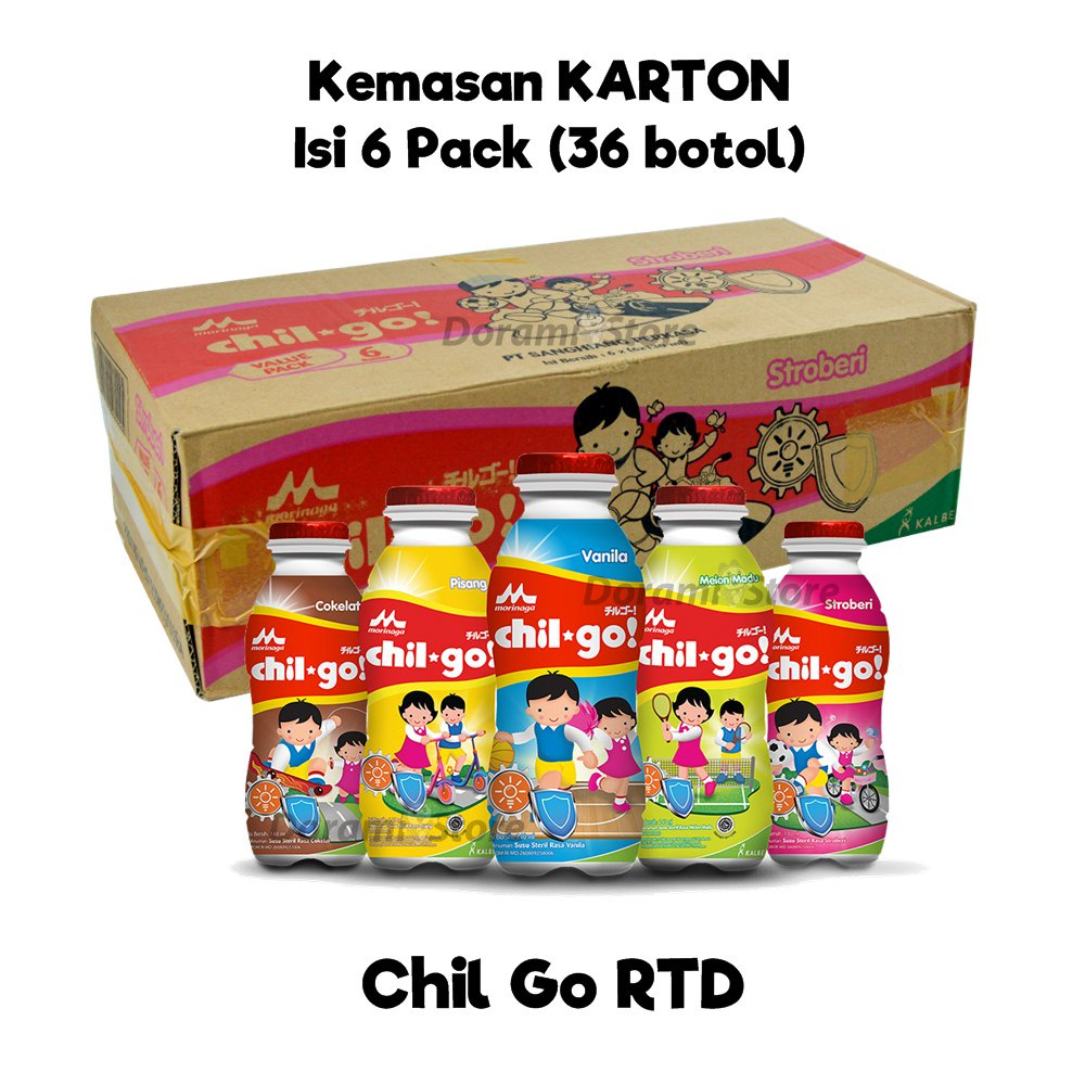 

CHIL GO / CHILGO SUSU UHT KARTON Coklat Strawberry Vanila 36x130ml CHIL GO KARTON BPOM