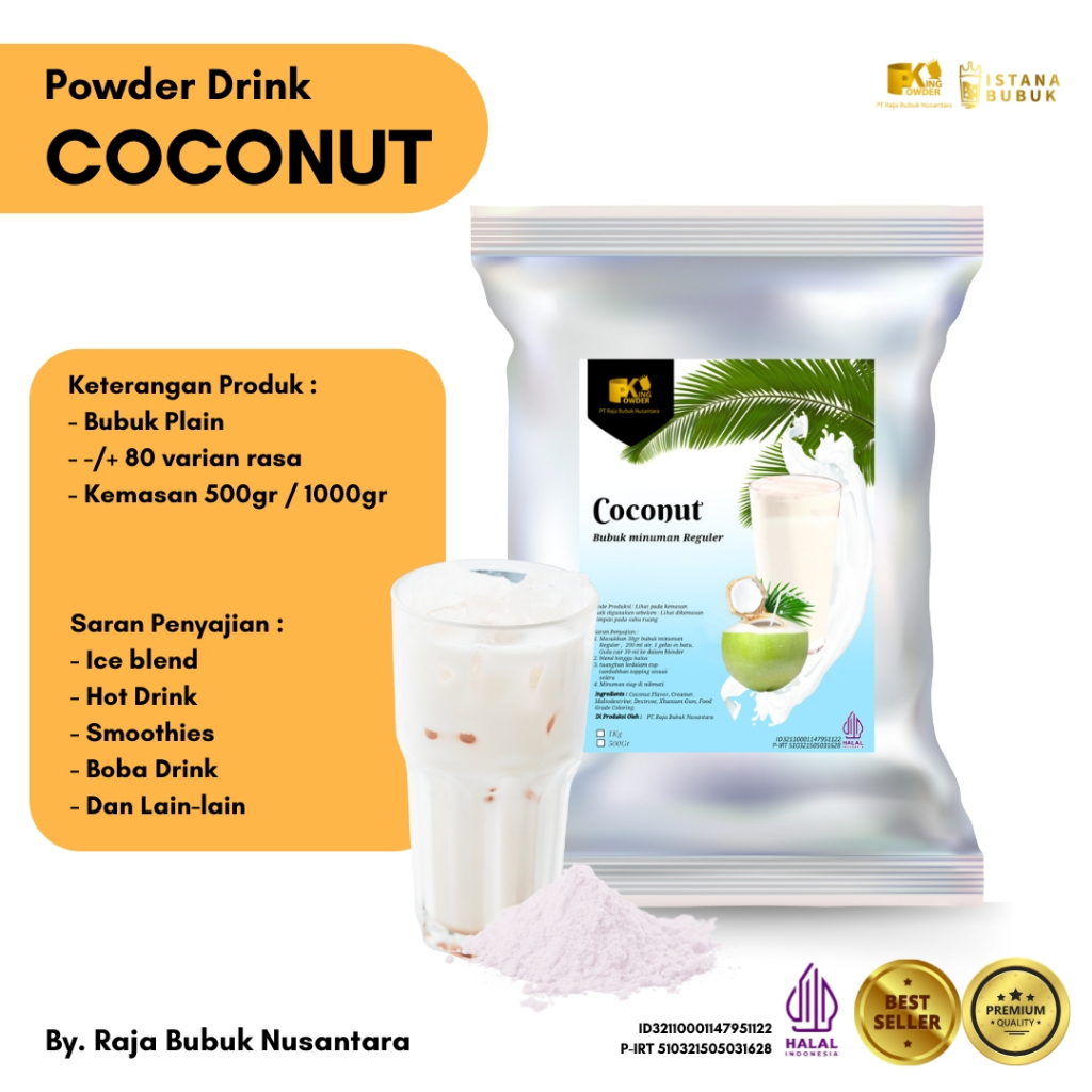 Bubuk Minuman Coconut Bubuk Minuman Kelapa Bubuk minuman rasa Coconut Serbuk Minuman rasa Coconut