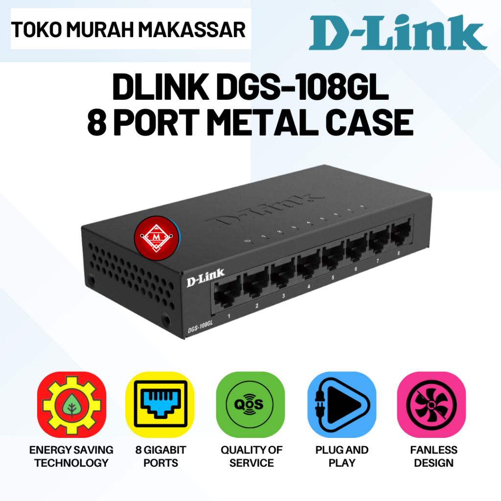 D-Link DGS-108GL 8-port Gigabit Unmanaged Switch / NET03-DL