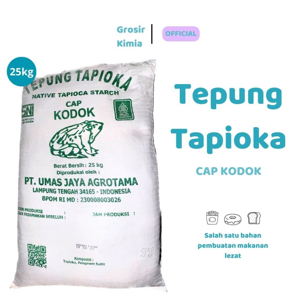 

Tepung Tapioka Cap Kodok 25 KG / Tepung Serba Guna25kg pengganti terigu