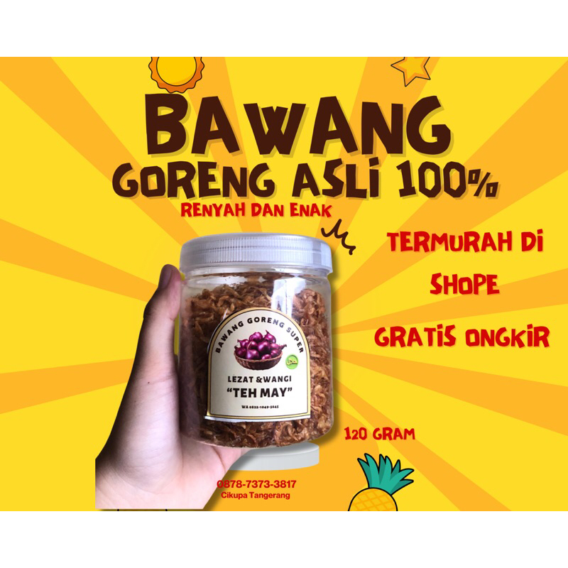 

Bawang Goreng asli Toples Sedang