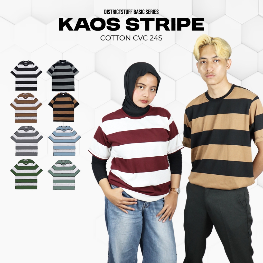 Kaos Stripe Cotton CVC 24s
