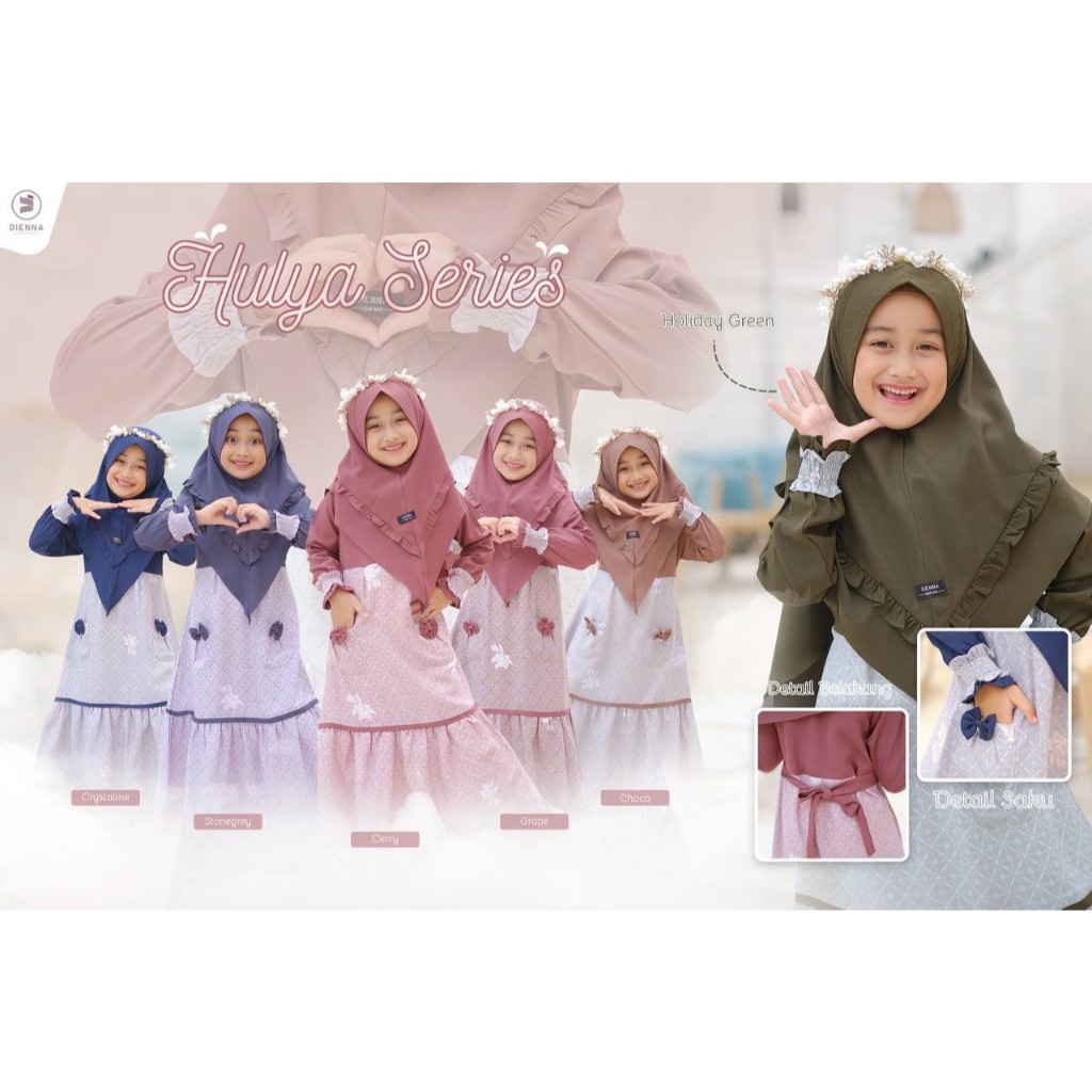 DIENNA - HULYA KIDS SERIES - BAJU ANAK -DRESS ANAK - GAMIS ANAK - COUPLE MOM AND KIDS - BAJU ANAK MU