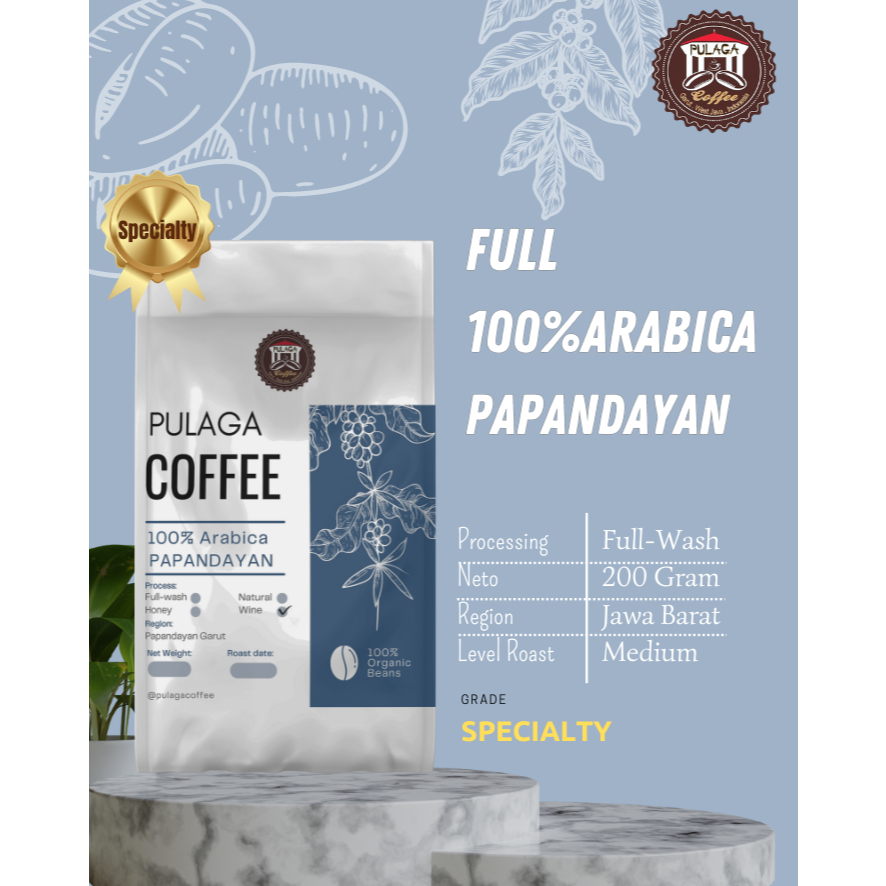 

KOPI ARABIKA 100% PAPANDAYAN full-wash (biji/bubuk) SPESCIALTY 200GR