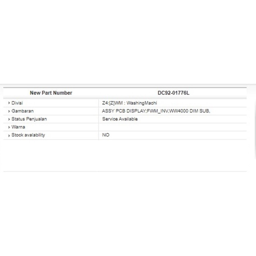 PCB MODUL DISPLAY MESIN CUCI SAMSUNG WW75J4213IW ORIGINAL DC92-01776L