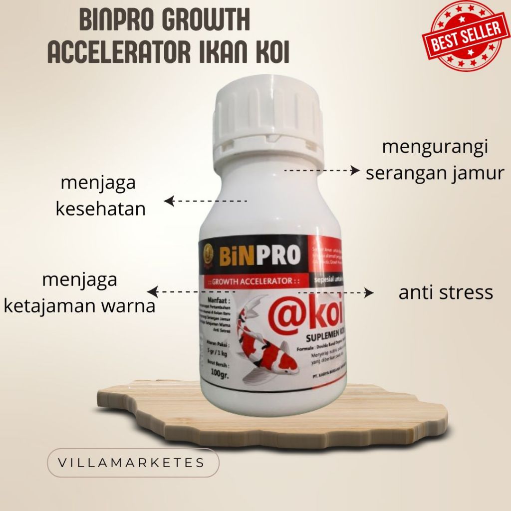 BINPRO 100 Gram Vitamin Boster antibiotik khusus untuk Ikan Koi