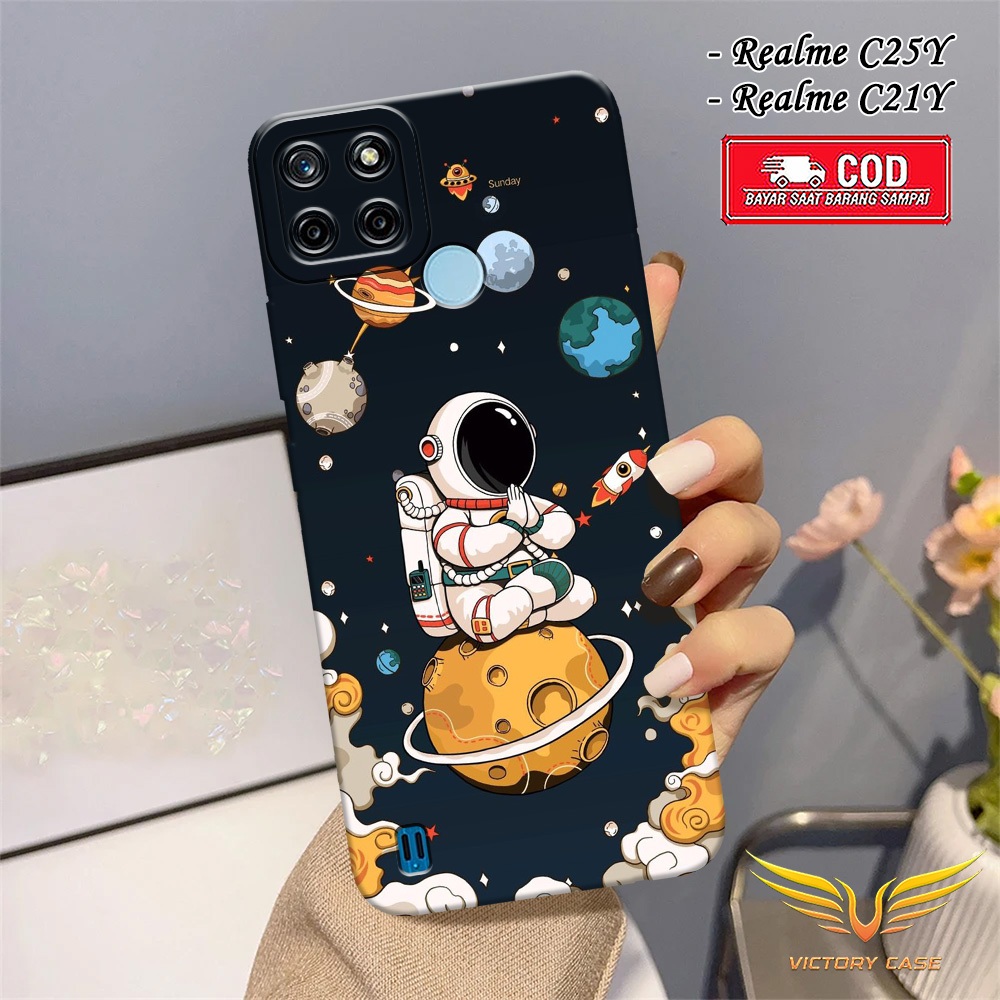 New Astronot Case - Softcase Realme C25Y/ C21Y Terbaru - Case Hp Realme C25Y/ C21Y - Casing Realme C