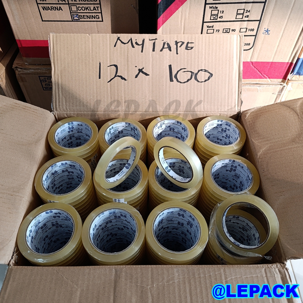 

Selotip Bening 1/2 inch 12mm x 100 yard 45 MICRON TEBAL+ KUAT+ LENGKET+ (DUS)
