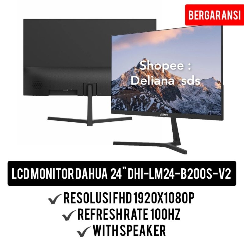 LCD Monitor Dahua 24" DHI-LM24-B200S-V2 With Speaker Garansi Resmi 1 Tahun Monitor 24" Dahua Monitor