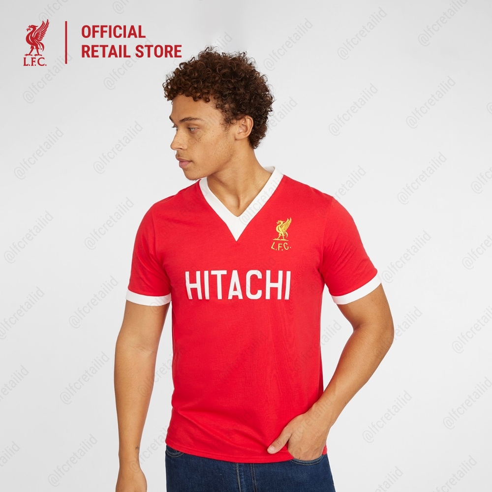 Liverpool FC Adults Retro Hitachi 1979 Home Shirt Men - Official LFC Jersey Original Pria