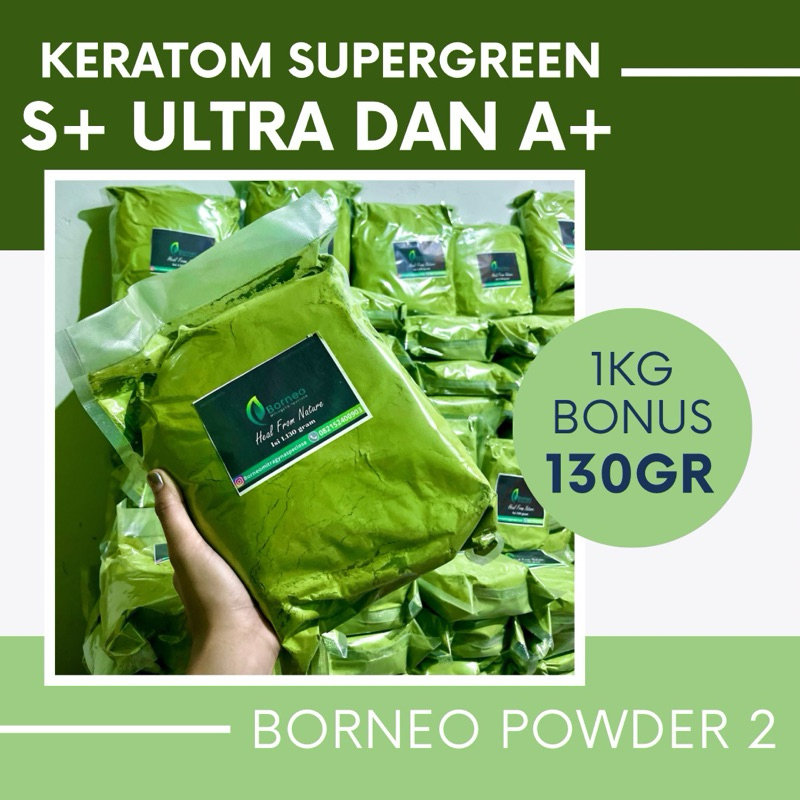 

( GERATIS 130 GRAM )bubuk purli bubuk daun purli bubuk purli purlik bubuk hijau Borneo Powder